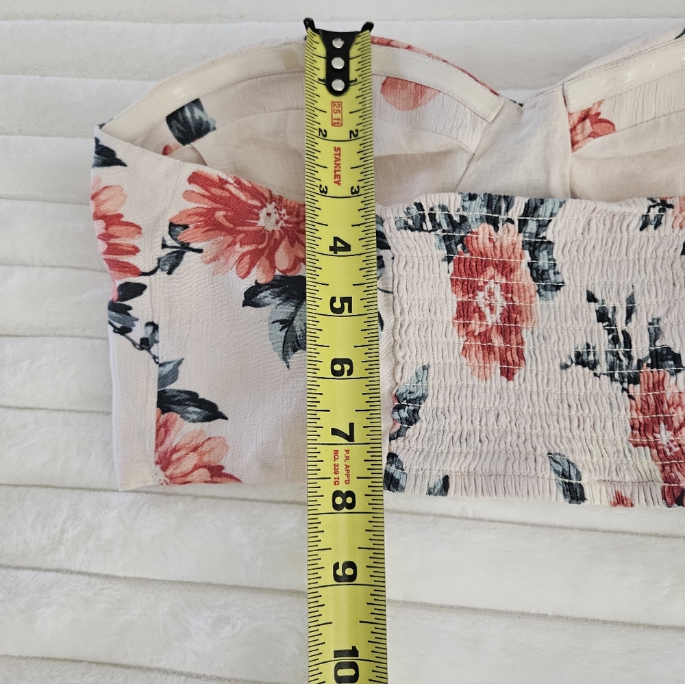 American Eagle 2 Piece Maxi Skirt & Bralette Set Cream Vibrant Floral Womens S/M - Picture 10 of 14